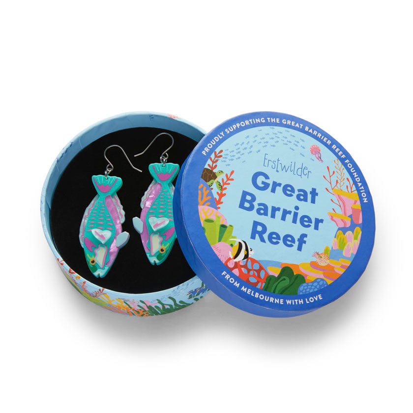 Bleeker's Parrotfish Drop Earrings  -  Erstwilder  -  Quirky Resin and Enamel Accessories