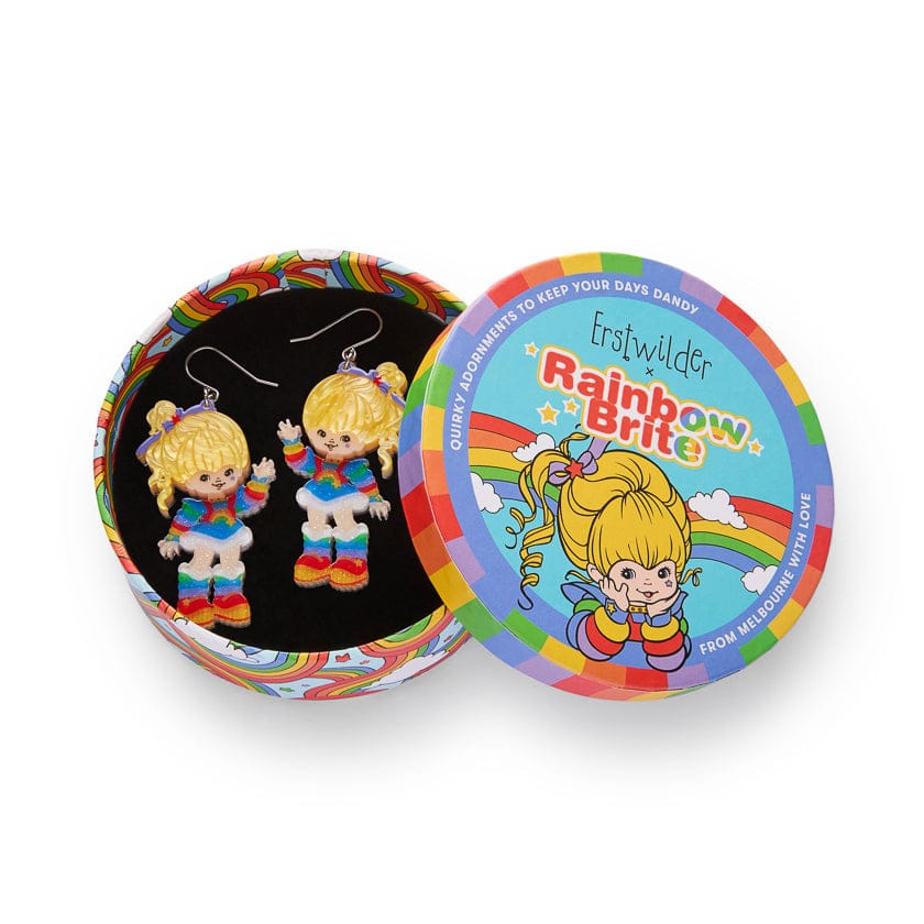 Rainbow Brite Says Hello Drop Earrings (IMPERFECT)  -  Erstwilder  -  Quirky Resin and Enamel Accessories