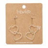 Heart Rings Drop Earrings – Gold  -  Erstwilder Essentials  -  Quirky Resin and Enamel Accessories