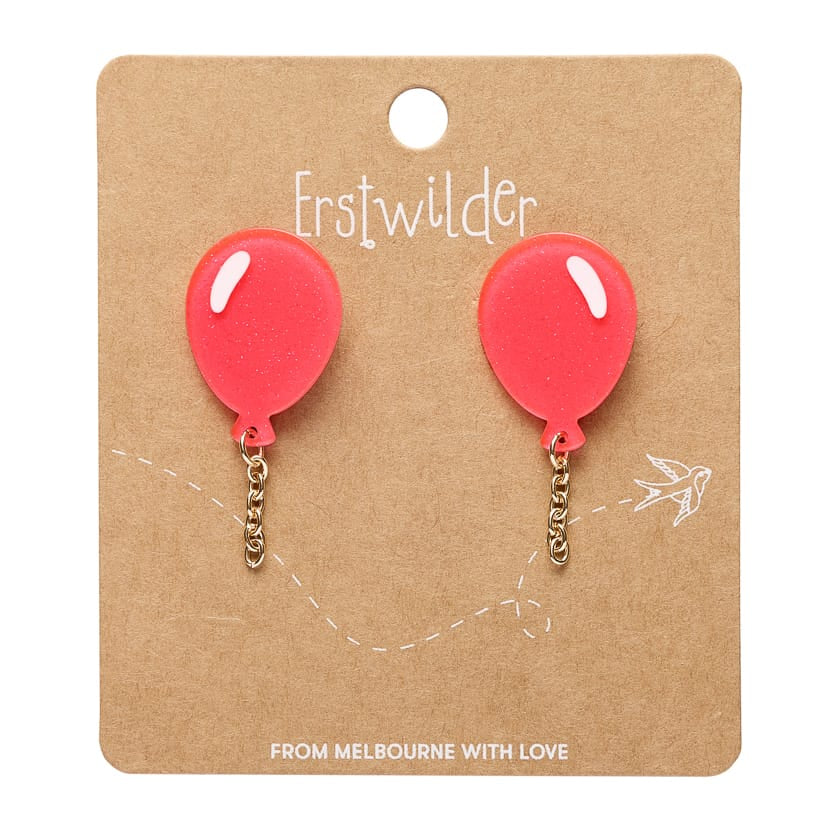 Balloons Drop Earrings – Pink  -  Erstwilder Essentials  -  Quirky Resin and Enamel Accessories