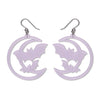 Moon & Bats Drop Earrings - Purple