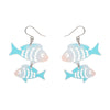 Fish Friends Drop Earrings - Iridescent  -  Erstwilder Essentials  -  Quirky Resin and Enamel Accessories