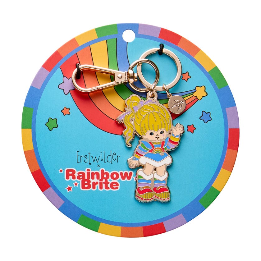 Rainbow Brite Says Hello Enamel Key Ring  -  Erstwilder  -  Quirky Resin and Enamel Accessories