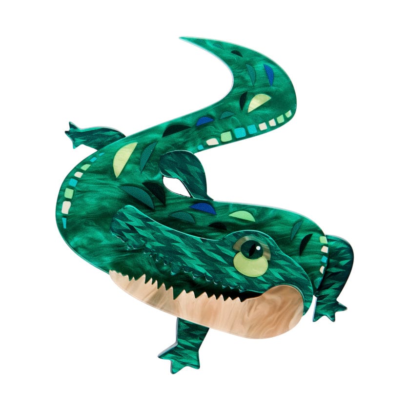 The Ancient Alligator Brooch  -  Erstwilder  -  Quirky Resin and Enamel Accessories