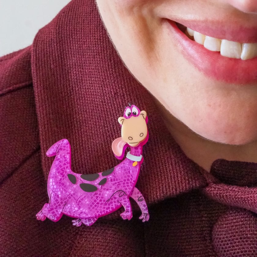 Dino Flintstone Brooch  -  Erstwilder  -  Quirky Resin and Enamel Accessories