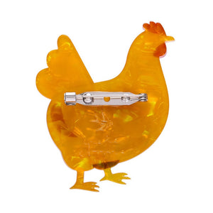 Clara the Chicken Brooch  -  Erstwilder  -  Quirky Resin and Enamel Accessories