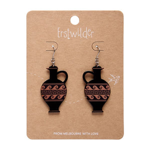 Lekythos Drop Earrings - Black  -  Erstwilder Essentials  -  Quirky Resin and Enamel Accessories