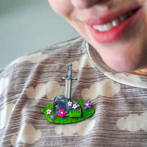 Once and Future Brooch  -  Erstwilder  -  Quirky Resin and Enamel Accessories