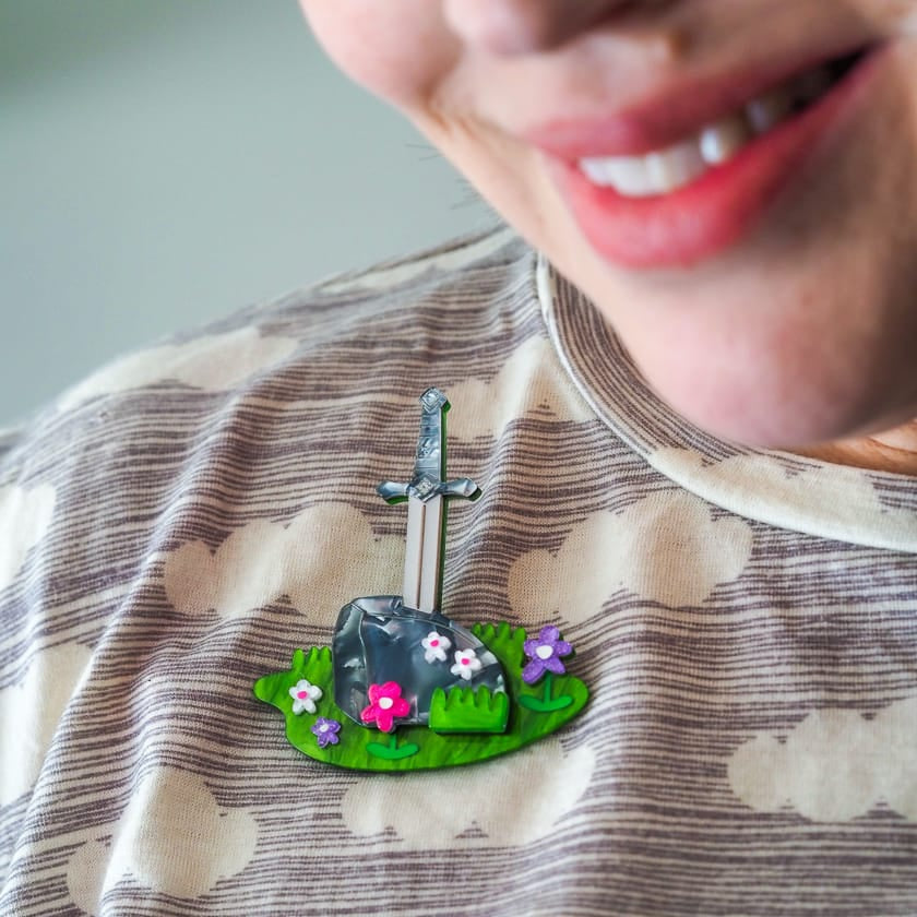 Once and Future Brooch  -  Erstwilder  -  Quirky Resin and Enamel Accessories