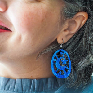 Moonlight Drop Earrings - Navy  -  Erstwilder Essentials  -  Quirky Resin and Enamel Accessories