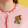 Milo the Bunny Brooch  -  Erstwilder  -  Quirky Resin and Enamel Accessories