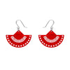 Boho Fan Essential Drop Earrings - Red  -  Erstwilder Essentials  -  Quirky Resin and Enamel Accessories