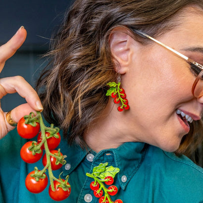 Vine & Dandy Drop Earrings  -  Erstwilder  -  Quirky Resin and Enamel Accessories