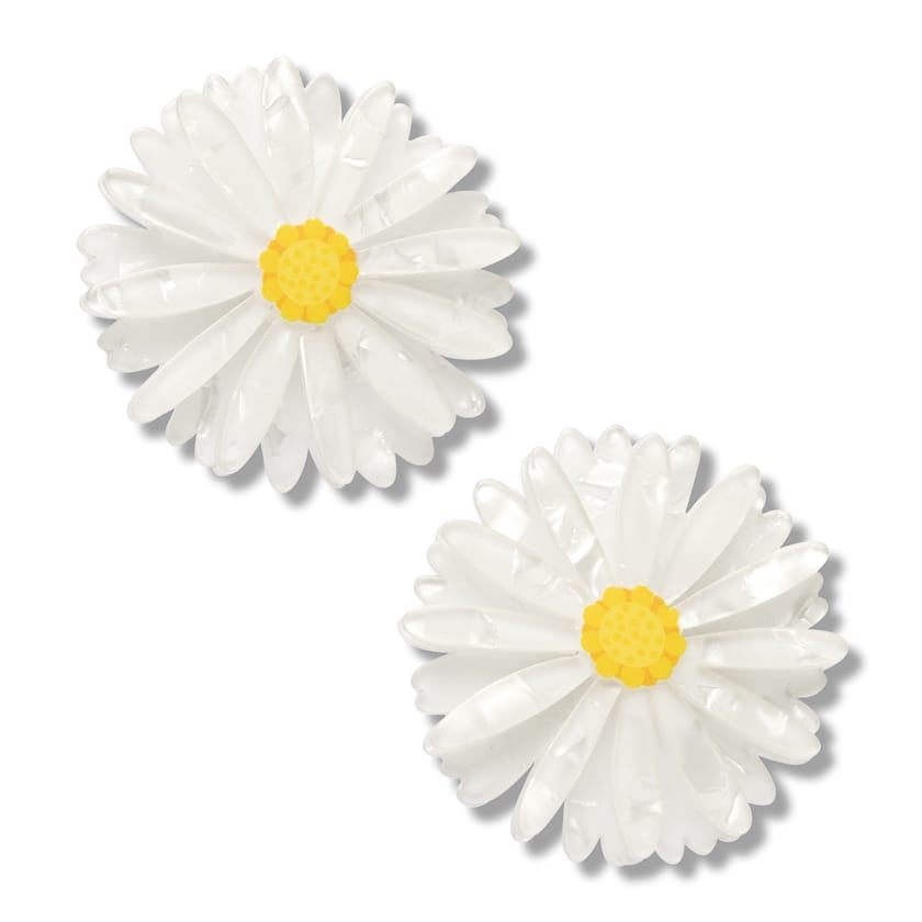 Cut-leaf Daisy Hair Clips – 2 Piece  -  Erstwilder  -  Quirky Resin and Enamel Accessories