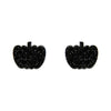 Pumpkin Glitter Resin Stud Earrings - Black  -  Erstwilder Essentials  -  Quirky Resin and Enamel Accessories