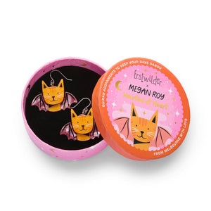 Winged Kitty Drop Earrings  -  Erstwilder  -  Quirky Resin and Enamel Accessories