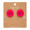 Button Stud Earrings - Pink  -  Erstwilder Essentials  -  Quirky Resin and Enamel Accessories