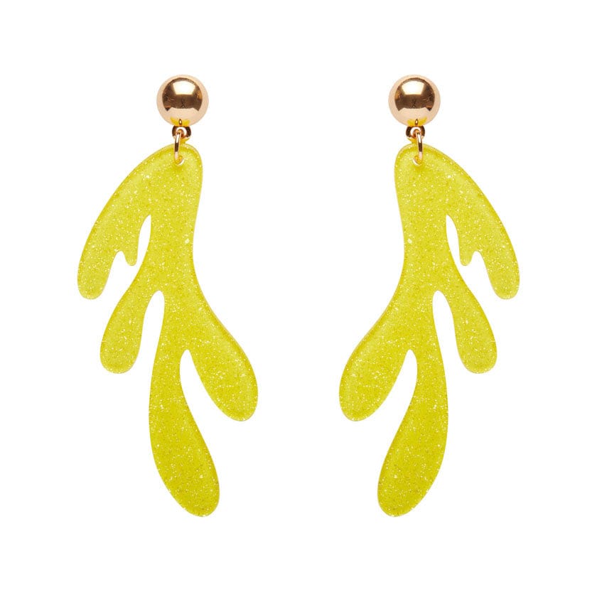 Reef Coral Drop Earrings - Yellow  -  Erstwilder Essentials  -  Quirky Resin and Enamel Accessories
