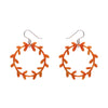 Wreath Drop Earrings – Orange  -  Erstwilder Essentials  -  Quirky Resin and Enamel Accessories