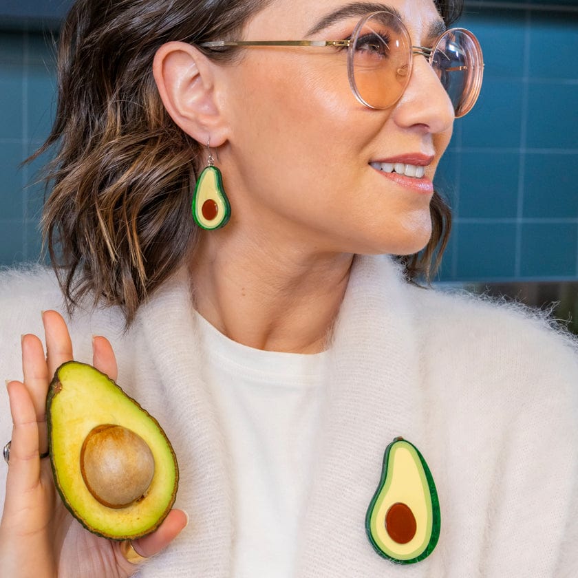 Avocado Affair Brooch  -  Erstwilder  -  Quirky Resin and Enamel Accessories