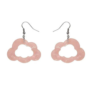 Cloud Solid Glitter Resin Drop Earrings - Pink  -  Erstwilder Essentials  -  Quirky Resin and Enamel Accessories