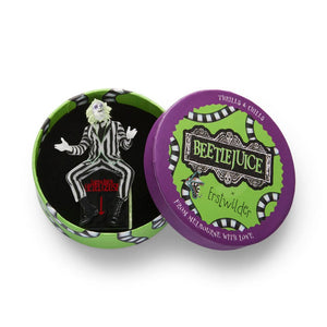 Beetlejuice Brooch  -  Erstwilder  -  Quirky Resin and Enamel Accessories