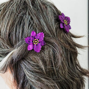 Chocolate Lily Hair Clips – 2 Piece  -  Erstwilder  -  Quirky Resin and Enamel Accessories
