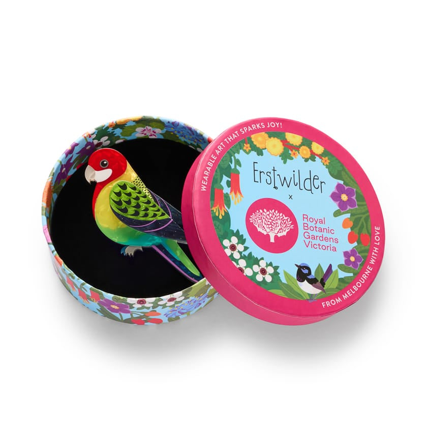 Eastern Rosella Brooch  -  Erstwilder  -  Quirky Resin and Enamel Accessories