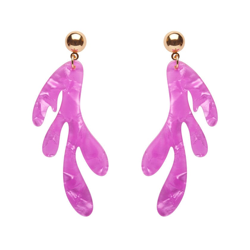Reef Coral Drop Earrings - Pink  -  Erstwilder Essentials  -  Quirky Resin and Enamel Accessories