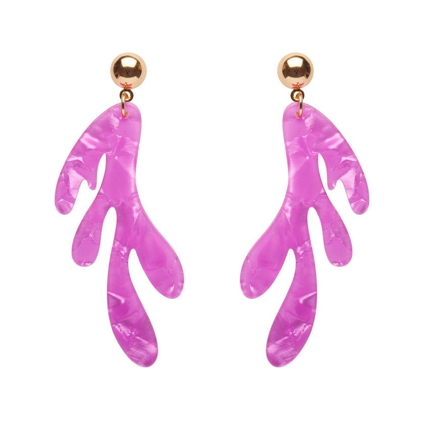 Reef Coral Drop Earrings - Pink  -  Erstwilder Essentials  -  Quirky Resin and Enamel Accessories
