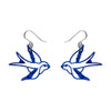 Swallow Drop Earrings - Blue