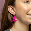 Witch's Hat Drop Earrings - Pink  -  Erstwilder Essentials  -  Quirky Resin and Enamel Accessories