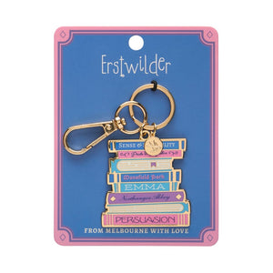 Jane Austen Book Club Enamel Keyring  -  Erstwilder  -  Quirky Resin and Enamel Accessories