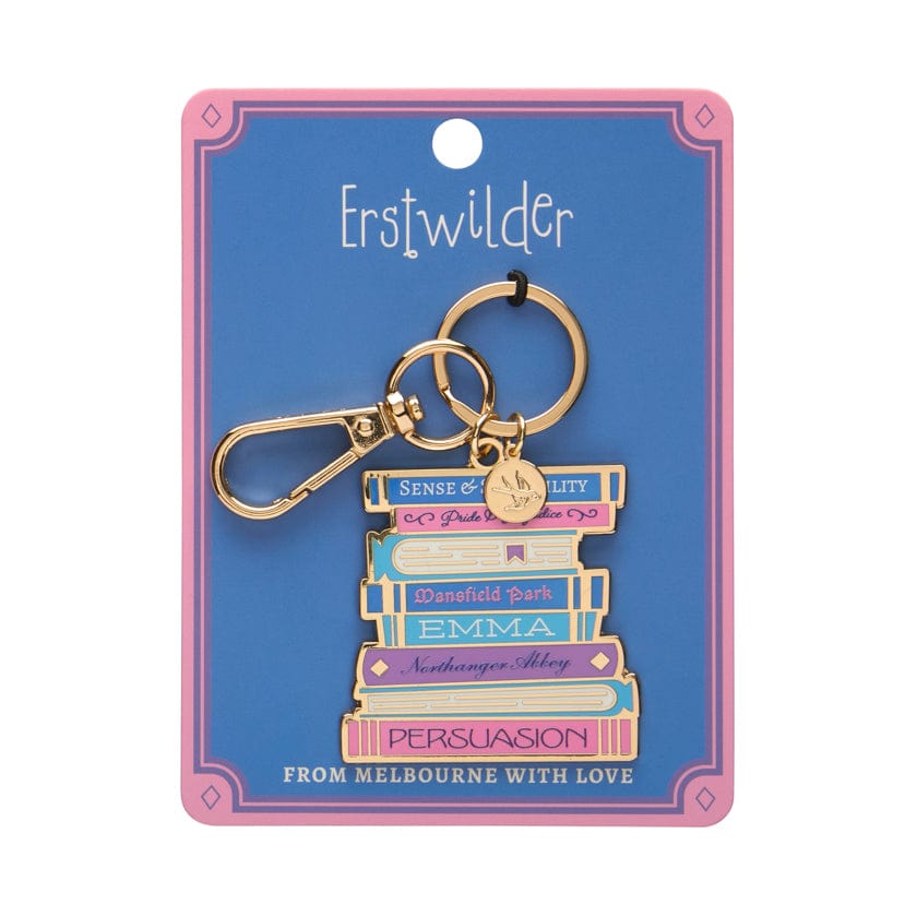 Jane Austen Book Club Enamel Keyring  -  Erstwilder  -  Quirky Resin and Enamel Accessories