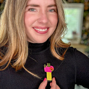 Frankenstein's Friendly Monster Brooch  -  Erstwilder  -  Quirky Resin and Enamel Accessories