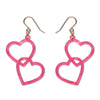 Heart Rings Drop Earrings – Pink