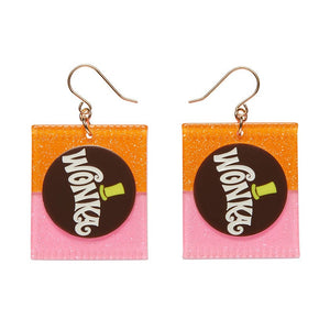 Willy Wonka Bar Drop Earrings (IMPERFECT)  -  Erstwilder  -  Quirky Resin and Enamel Accessories
