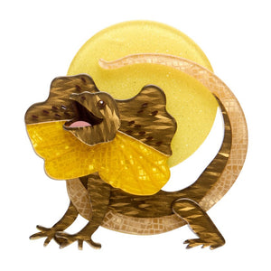 Freddy the Frillneck Lizard Brooch  -  Erstwilder  -  Quirky Resin and Enamel Accessories