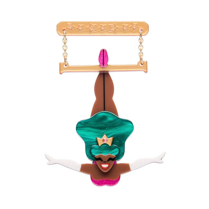 Trapeze with Ease Brooch  -  Erstwilder  -  Quirky Resin and Enamel Accessories