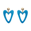 Statement Glitter Ripple Heart Drop Earrings - Aqua  -  Erstwilder Essentials  -  Quirky Resin and Enamel Accessories