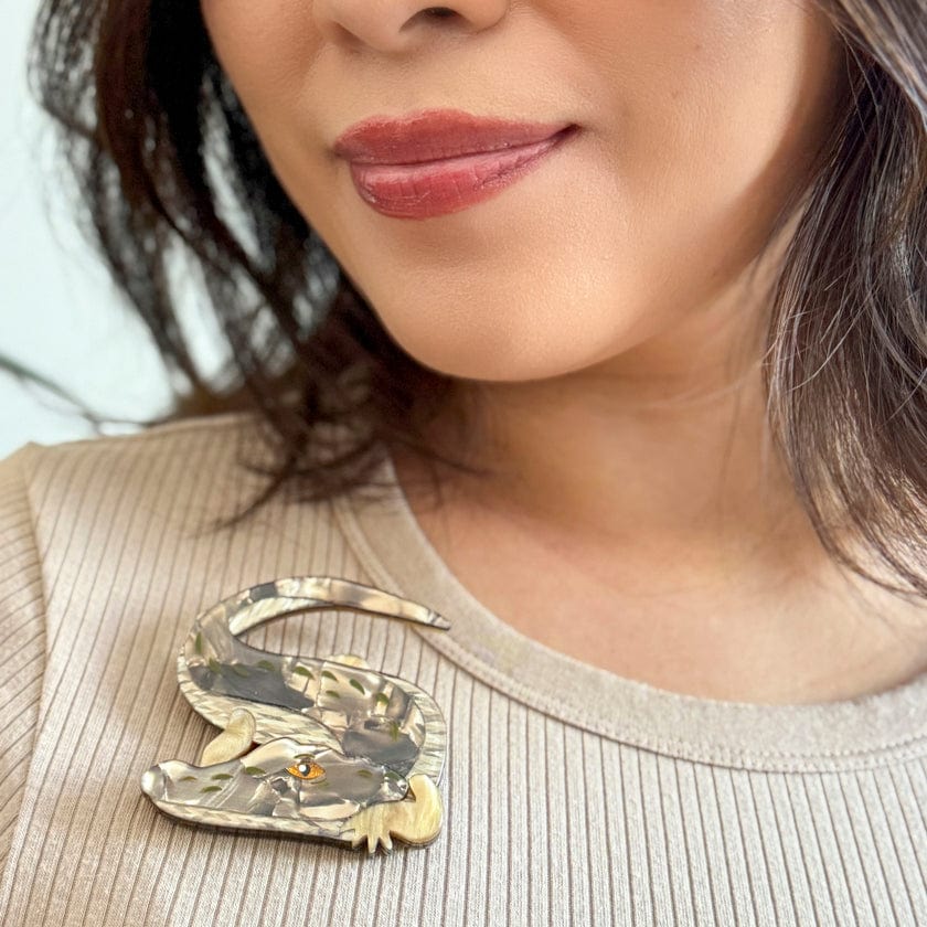 Crikey the Saltwater Crocodile Brooch  -  Erstwilder  -  Quirky Resin and Enamel Accessories