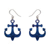 Ship Anchor Drop Earrings - Navy  -  Erstwilder Essentials  -  Quirky Resin and Enamel Accessories