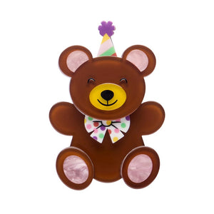 Grand Prize Teddy Brooch (IMPERFECT)  -  Erstwilder  -  Quirky Resin and Enamel Accessories