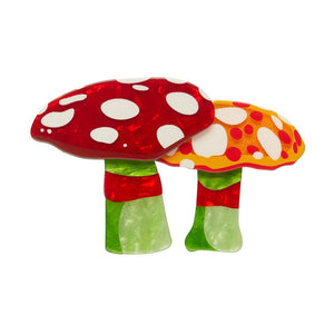 Candy Mushrooms Brooch (IMPERFECT)  -  Erstwilder  -  Quirky Resin and Enamel Accessories