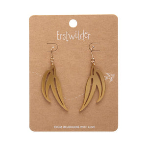 Gum Leaf Drop Earrings - Gold  -  Erstwilder Essentials  -  Quirky Resin and Enamel Accessories
