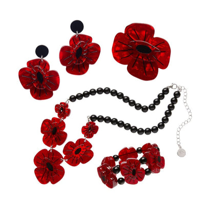 Remembrance Poppy Deluxe Box - Red  -  Erstwilder  -  Quirky Resin and Enamel Accessories