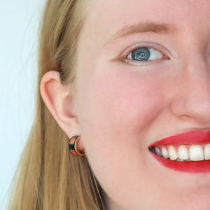 Remembrance Poppy Enamel Huggie Earrings  -  Erstwilder  -  Quirky Resin and Enamel Accessories