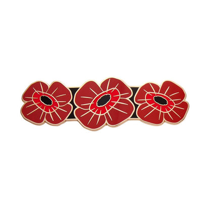 Remembrance Poppy Enamel Hair Barrette  -  Erstwilder  -  Quirky Resin and Enamel Accessories