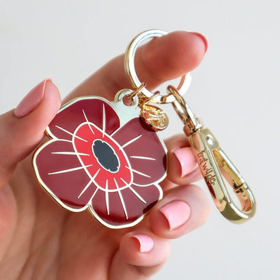 Remembrance Poppy Enamel Keyring  -  Erstwilder  -  Quirky Resin and Enamel Accessories
