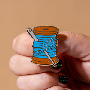 Thread the Needle Enamel Pin  -  Erstwilder  -  Quirky Resin and Enamel Accessories